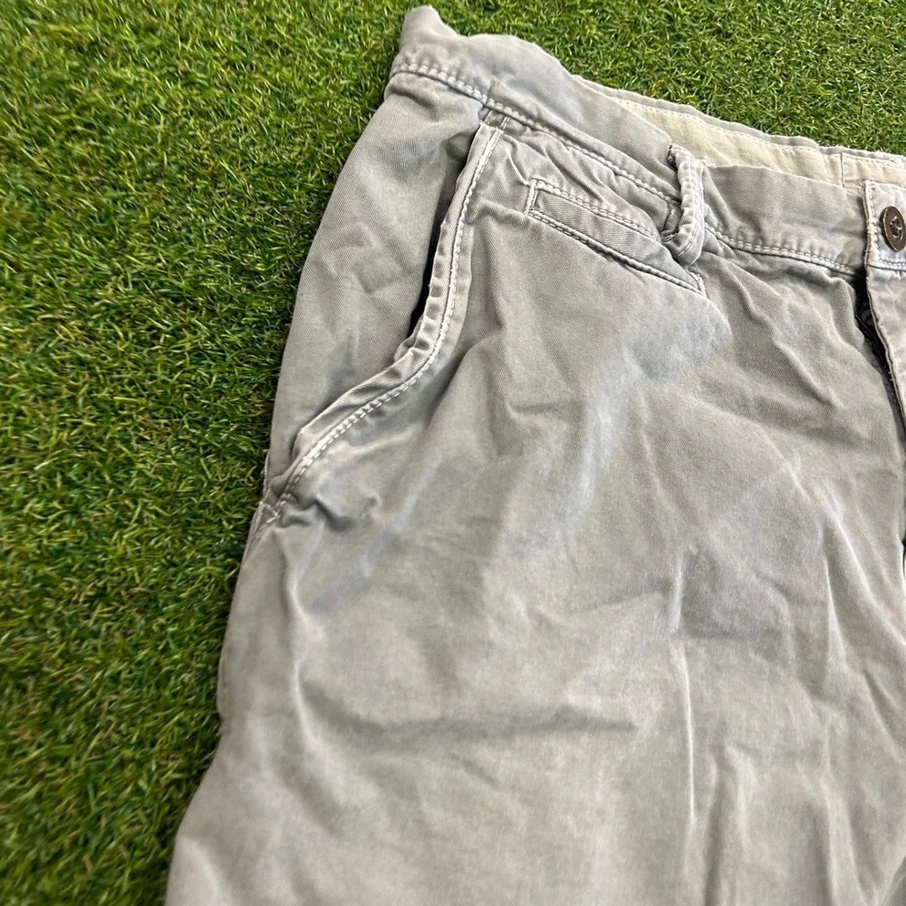 American Eagle Outfitters Mens Gray Prep Fit Cotton Twill Chino Shorts Size 36